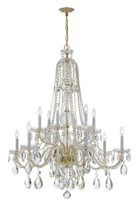 Crystorama - 1112-PB-CL-S - Traditional Crystal - 12 Light Chandelier - Polished Brass