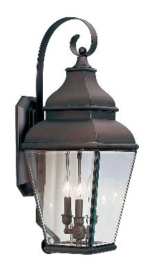 Three Light Outdoor Wall Lantern - Bronze