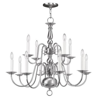 Livex Lighting - 5012-91 - Williamsburgh - 12 Light Chandelier - Brushed Nickel