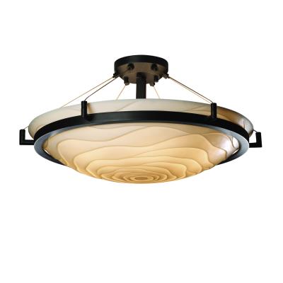 Justice Designs - PNA-9682-35-WAVE-MBLK - Porcelina - Six Light Semi-Flush Mount - Matte Black