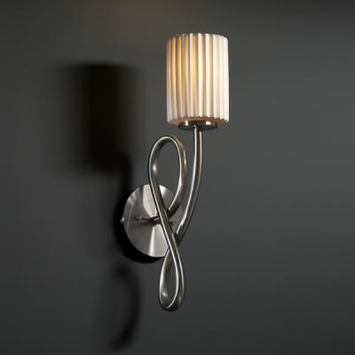 Justice Designs - POR-8911-10-PLET-NCKL - Limoges - One Light Wall Sconce - Brushed Nickel