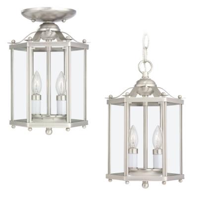 Generation Lighting. - 5232-962 - Bretton - Two Light Semi-Flush Convertible Pendant - Brushed Nickel