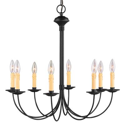 Eight Light Chandelier - Black