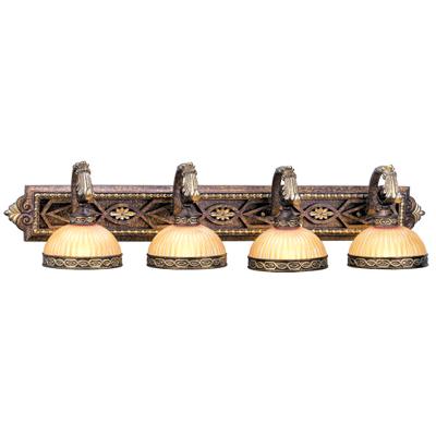 Four Light Bath Vanity - Palacial Bronze with Gilded Accents