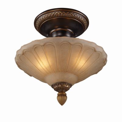 Three Light Semi Flush Mount - Golden Bronze