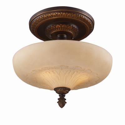 Three Light Semi Flush Mount - Golden Bronze