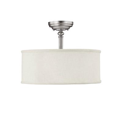 Three Light Semi-Flush Mount - Matte Nickel