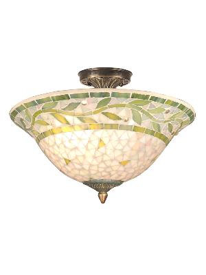 Dale Tiffany - TH70655 - Mosaic - Three Light Flush Mount - Antique Brass