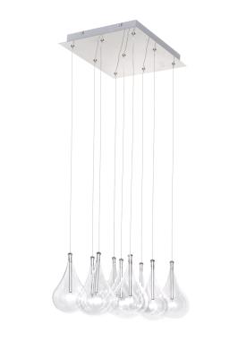 Larmes - Nine Light Pendant - Polished Chrome