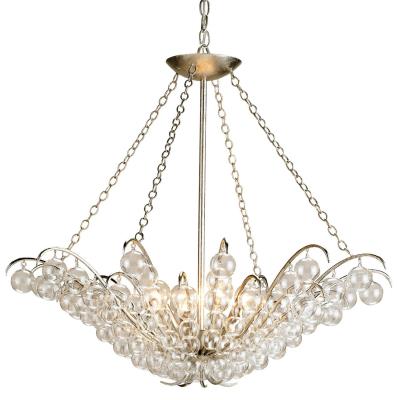 Four Light Chandelier - Contemporary Silver Leaf