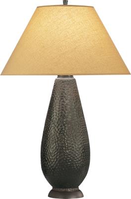 Robert Abbey - 9856 - Beaux Arts - One Light Table Lamp - Antique Rust over Hammered Cast Metal