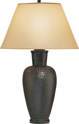 Robert Abbey - 9857X - Beaux Arts - One Light Table Lamp - Antique Rust over Hammered Cast Metal