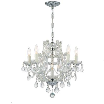 Crystorama - 4405-CH-CL-MWP - Maria Theresa - Six Light Mini Chandelier - Polished Chrome