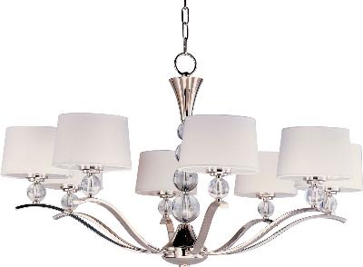 Rondo - Eight Light Chandelier - Polished Nickel