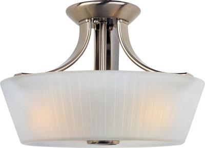 Three Light Semi-Flush Mount - Satin Nickel