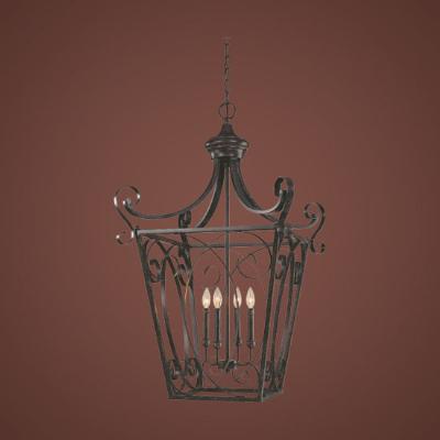 4 Light Foyer Chandelier - English Toffee