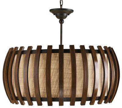 One Light Pendant - Old Iron/Polished Fruitwood