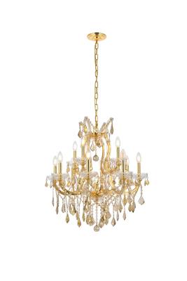 Elegant Lighting - 2800D27G-GT/RC - Maria Theresa - 13 Light Chandelier - Gold