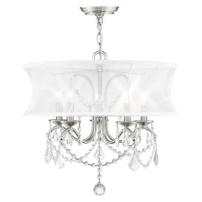 Five Light Chandelier - Brushed Nickel