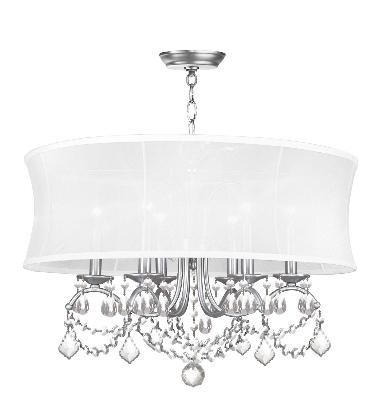 Six Light Chandelier - Brushed Nickel