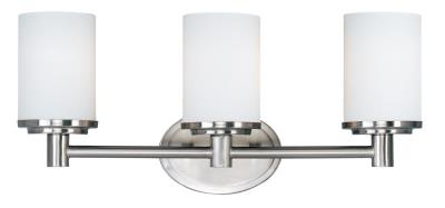 Cylinder - Three Light Bath Vanity - Satin Nickel