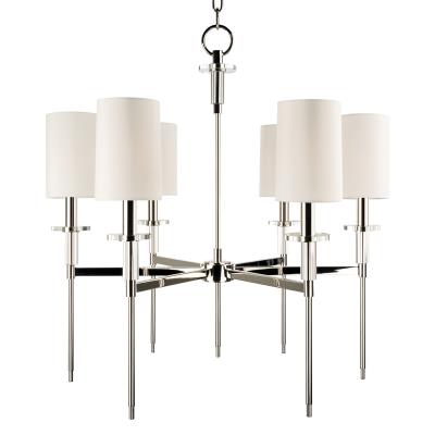 Six Light Chandelier - Polished Nickel