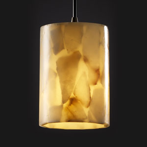 Justice Designs - ALR-8815-10-DBRZ - Alabaster Rocks - One Light Pendant - Dark Bronze