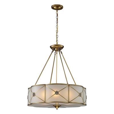 Six Light Chandelier - Brushed Brass