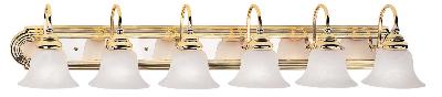 Six Light Bath Vanity - Polished Brass & Polished Chrome