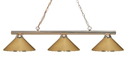 Three Light Billiard - Polished Brass