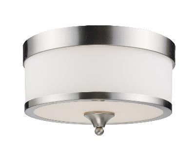 Three Light Flush Mount - Brushed Nickel