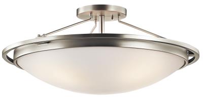 Four Light Semi Flush Mount - Brushed Nickel