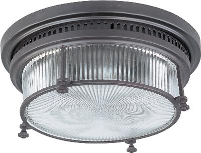 Hi-Bay - Two Light Flush Mount - Bronze