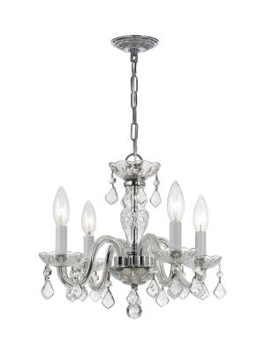 Crystorama - 1064-CH-CL-MWP - Traditional Crystal - Four Light Mini Chandelier - Polished Chrome