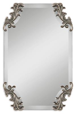 Mirror - Bevel Mirror w/Burnished, Antiqued Silver