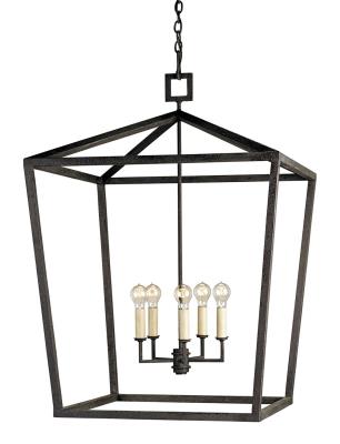 Currey and Company - 9871 - Denison - Five Light Lantern - Mole Black