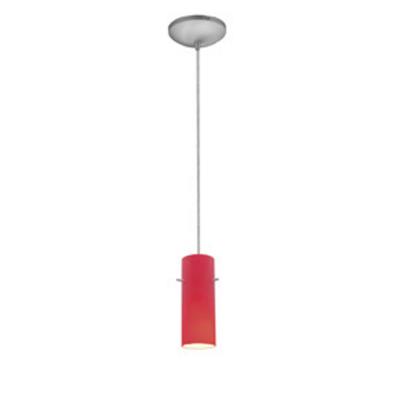 Access - 28030-1C-BS/RED - Cylinder - One Light Pendant - Brushed Steel