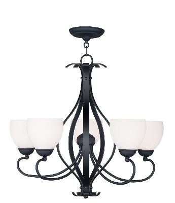 Livex Lighting - 4765-04 - Brookside - Five Light Chandelier - Black