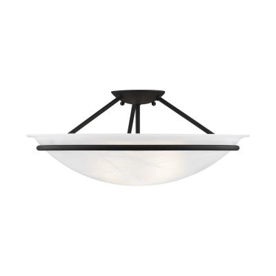 Three Light Ceiling Mount - Black