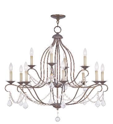 Livex Lighting 6435-71 Chesterfield 5 Light Chandelier Hand Applied Venetian Golden Bronze