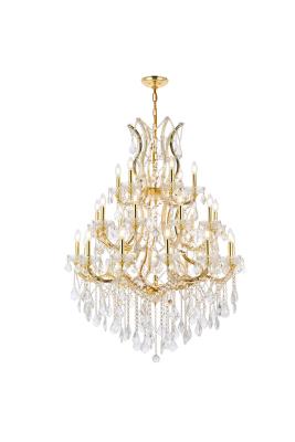 Elegant Lighting - 2800D38G/RC - 28 Light Chandelier - Gold