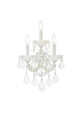 Elegant Lighting - 2800W3WH/RC - Maria Theresa - Three Light Wall Sconce - White