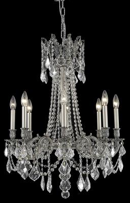 Elegant Lighting - 9208D24PW/RC - Rosalia - Eight Light Chandelier - Pewter