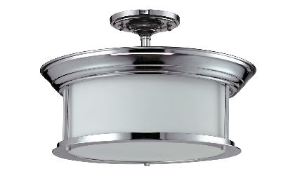 Three Light Semi Flush Mount - Chrome