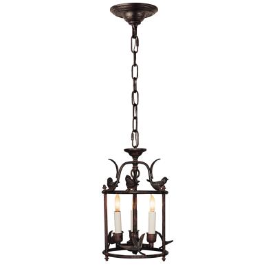Naples Lamp Visual Comfort Three Light Lantern Hand Painted Rust Finish