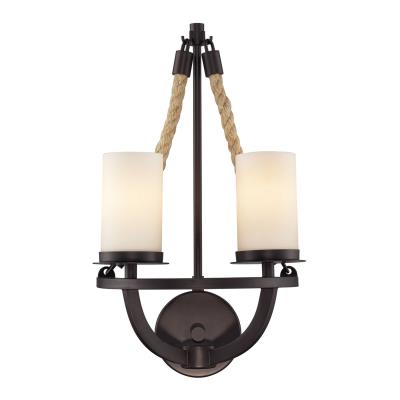 ELK Home - 63040-2 - Natural Rope - Two Light Wall Sconce - Aged Bronze