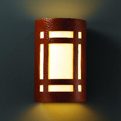 Justice Designs - CER-7485-HMCP - Ambiance - Lantern - Hammered Copper