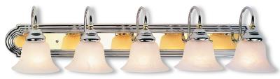 Five Light Bath Vanity - Polished Chrome & Polished Brass