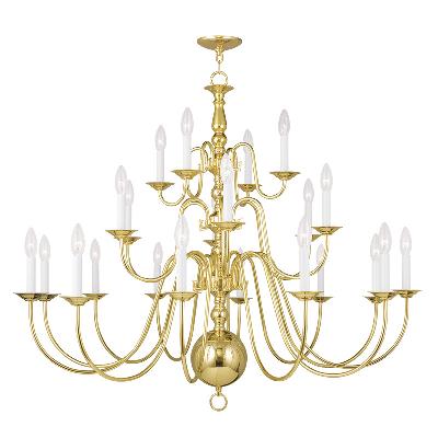 22 Light Chandelier - Polished Brass