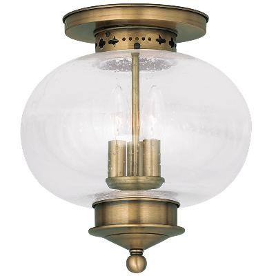 Three Light Ceiling Mount - Antique Brass